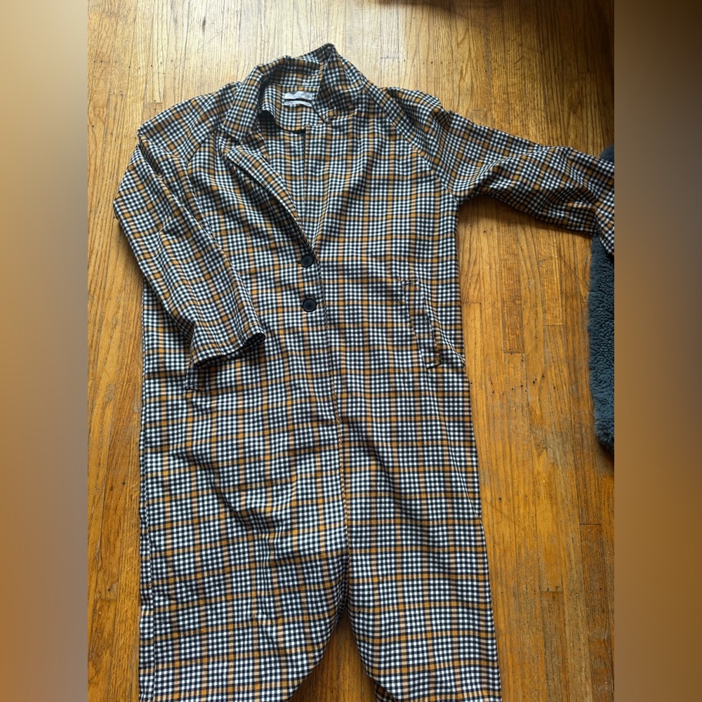 Urban Outfitters Plaid Trench Coat